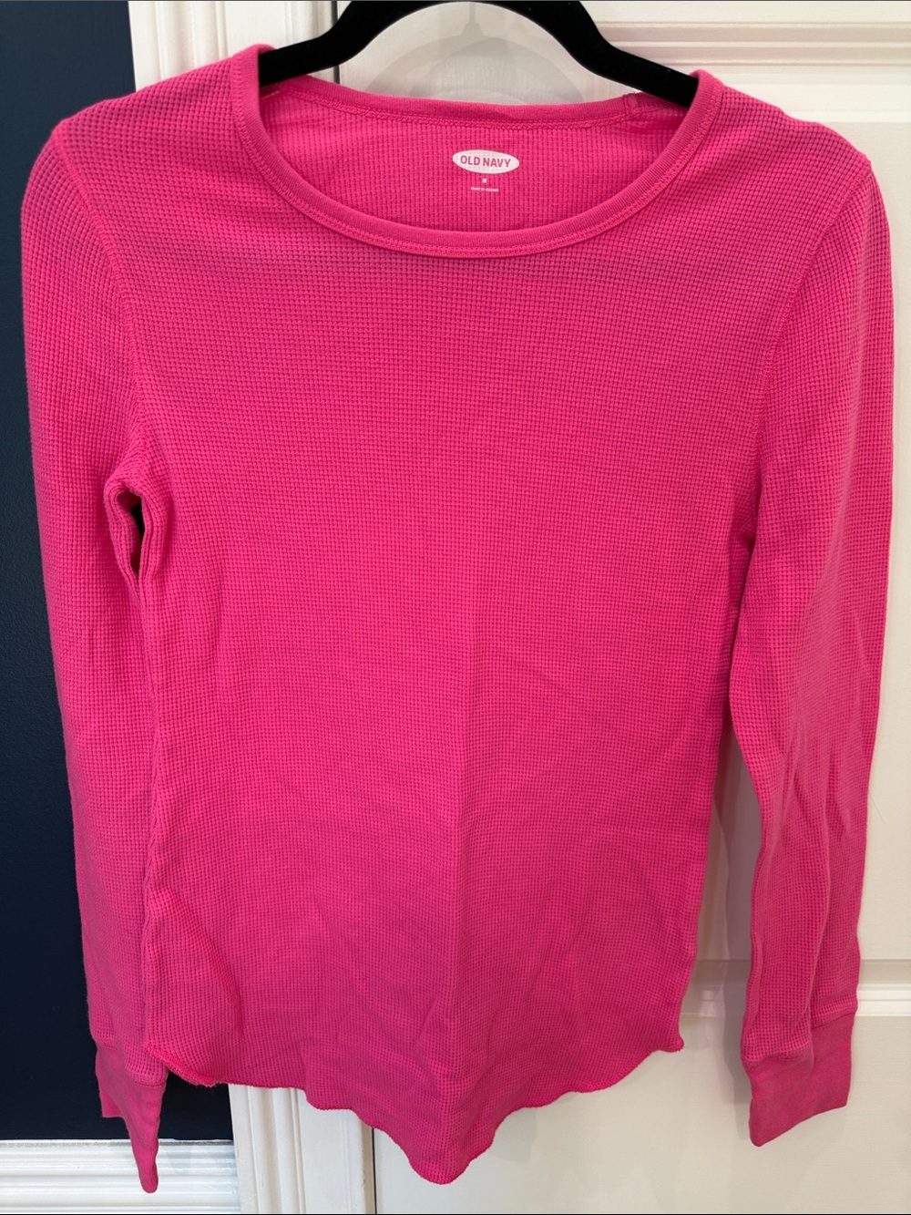 Old Navy Pink Long Sleeve Waffle Thermal Top
